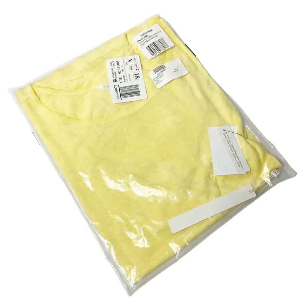 Caslon Ruffle Yellow Women Large Embriodered Top BRAND NEW STILL SEALED